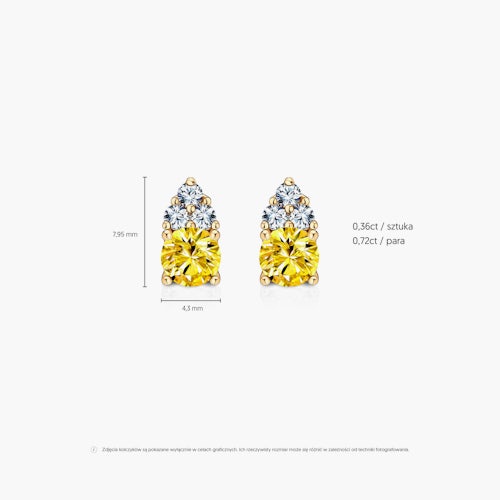 Kolczyki Fairytale: złote, żółte szafiry